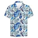 Cromoncent Hawaiian Shirt for Boy&amp;Men Short Sleeve Cuban Collar Tropical Holiday Summer Beach Shirts
