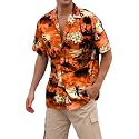 Cromoncent Hawaiian Shirt for Boy&amp;Men Short Sleeve Cuban Collar Tropical Holiday Summer Beach Shirts