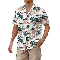 Cromoncent Hawaiian Shirt for Boy&amp;Men Short Sleeve Cuban Collar Tropical Holiday Summer Beach Shirts