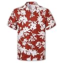 Cromoncent Hawaiian Shirt for Boy&amp;Men Short Sleeve Cuban Collar Tropical Holiday Summer Beach Shirts