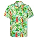 Cromoncent Hawaiian Shirt for Boy&amp;Men Short Sleeve Cuban Collar Tropical Holiday Summer Beach Shirts