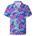 Cromoncent Hawaiian Shirt for Boy&amp;Men Short Sleeve Cuban Collar Tropical Holiday Summer Beach Shirts
