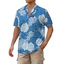 Cromoncent Hawaiian Shirt for Boy&amp;Men Short Sleeve Cuban Collar Tropical Holiday Summer Beach Shirts