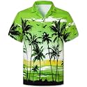 Cromoncent Hawaiian Shirt for Boy&amp;Men Short Sleeve Cuban Collar Tropical Holiday Summer Beach Shirts