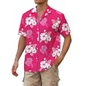 Cromoncent Hawaiian Shirt for Boy&amp;Men Short Sleeve Cuban Collar Tropical Holiday Summer Beach Shirts