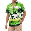 Cromoncent Hawaiian Shirt for Boy&amp;Men Short Sleeve Cuban Collar Tropical Holiday Summer Beach Shirts
