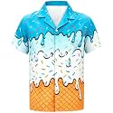 Cromoncent Hawaiian Shirt for Boy&amp;Men Short Sleeve Cuban Collar Tropical Holiday Summer Beach Shirts