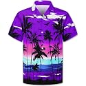 Cromoncent Hawaiian Shirt for Boy&amp;Men Short Sleeve Cuban Collar Tropical Holiday Summer Beach Shirts