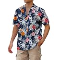 Cromoncent Hawaiian Shirt for Boy&amp;Men Short Sleeve Cuban Collar Tropical Holiday Summer Beach Shirts