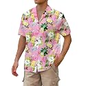 Cromoncent Hawaiian Shirt for Boy&amp;Men Short Sleeve Cuban Collar Tropical Holiday Summer Beach Shirts