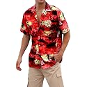 Cromoncent Hawaiian Shirt for Boy&amp;Men Short Sleeve Cuban Collar Tropical Holiday Summer Beach Shirts