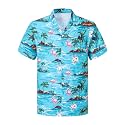 Cromoncent Hawaiian Shirt for Boy&amp;Men Short Sleeve Cuban Collar Tropical Holiday Summer Beach Shirts