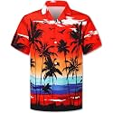 Cromoncent Hawaiian Shirt for Boy&amp;Men Short Sleeve Cuban Collar Tropical Holiday Summer Beach Shirts