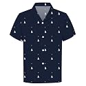 Cromoncent Hawaiian Shirt for Boy&amp;Men Short Sleeve Cuban Collar Tropical Holiday Summer Beach Shirts