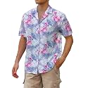 Cromoncent Hawaiian Shirt for Boy&amp;Men Short Sleeve Cuban Collar Tropical Holiday Summer Beach Shirts