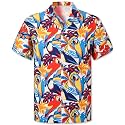 Cromoncent Hawaiian Shirt for Boy&amp;Men Short Sleeve Cuban Collar Tropical Holiday Summer Beach Shirts
