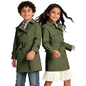 Cromoncent Kids Waterproof Double Breasted Lapel Trench Coat