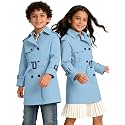 Cromoncent Kids Waterproof Double Breasted Lapel Trench Coat