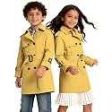 Cromoncent Kids Waterproof Double Breasted Lapel Trench Coat