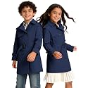 Cromoncent Kids Waterproof Double Breasted Lapel Trench Coat