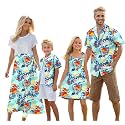 Cromoncent Matching Hawaiian Outfits for Family, Dad and Son Matching Luau Beach Tropical Shirts Mommy Daughter Tropical Sets