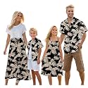 Cromoncent Matching Hawaiian Outfits for Family, Dad and Son Matching Luau Beach Tropical Shirts Mommy Daughter Tropical Sets