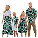 Cromoncent Matching Hawaiian Outfits for Family, Dad and Son Matching Luau Beach Tropical Shirts Mommy Daughter Tropical Sets