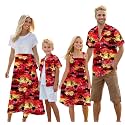 Cromoncent Matching Hawaiian Outfits for Family, Dad and Son Matching Luau Beach Tropical Shirts Mommy Daughter Tropical Sets