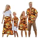 Cromoncent Matching Hawaiian Outfits for Family, Dad and Son Matching Luau Beach Tropical Shirts Mommy Daughter Tropical Sets