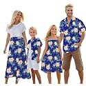 Cromoncent Matching Hawaiian Outfits for Family, Dad and Son Matching Luau Beach Tropical Shirts Mommy Daughter Tropical Sets