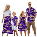 Cromoncent Matching Hawaiian Outfits for Family, Dad and Son Matching Luau Beach Tropical Shirts Mommy Daughter Tropical Sets