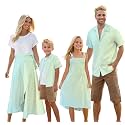 Cromoncent Matching Hawaiian Outfits for Family, Dad and Son Matching Luau Beach Tropical Shirts Mommy Daughter Tropical Sets