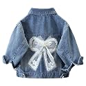 Cromoncent Toddler Jean Jacket for Girls and Boys Long Sleeve Denim Jacket