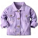 Cromoncent Toddler Jean Jacket for Girls and Boys Long Sleeve Denim Jacket