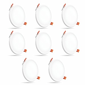 crompton star lord 3in1 led recessed ceiling panel light 15w round multi-colour  pack of 8  false ceiling mounted cutout 534  energy-efficient slim led panel for office home amp commercial use