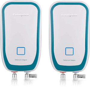crompton 3 l instant water geyser solarium vogue pack of 2 white blue white blue