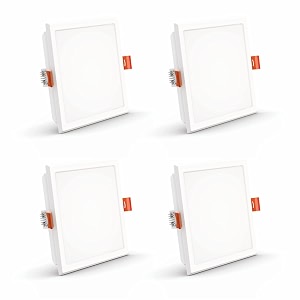 crompton star lord 3in1 led recessed ceiling panel light 5w square multi-colour  pack of 4  false ceiling mounted cutout 434  energy-efficient slim led panel for office home amp commercial use