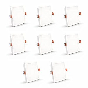crompton star lord 3in1 led recessed ceiling panel light 5w square multi-colour  pack of 8  false ceiling mounted cutout 434  energy-efficient slim led panel for office home amp commercial use