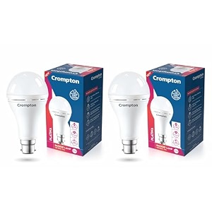 crompton 85w emergency led bulb  backup lamp  inverter bulb for home with upto 4 hours battery back up  over charging protection  bms technology  cool day light 6500k  pack of 2