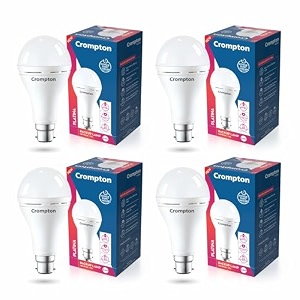 crompton 85w emergency led bulb  backup lamp  inverter bulb for home with upto 4 hours battery back up  over charging protection  bms technology  cool day light 6500k  pack of 4
