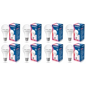 crompton emergency 9w led bulb base b22 cool day light pack of 8