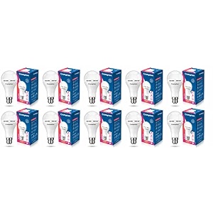 crompton emergency 9w led bulb base b22 cool day light pack of 10