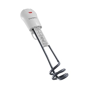 crompton 1000w superfast heating immersion rod anti-scale technology 100 shock proof ip 68 protection 3 yrs warranty energy saving powerful heating element bucket hook