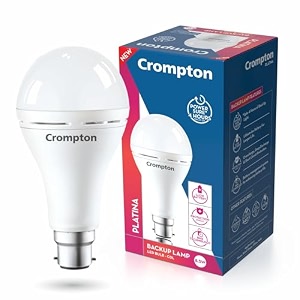 crompton 85w emergency led bulb  backup lamp  inverter bulb for home with upto 4 hours battery back up  over charging protection  bms technology  cool day light 6500k  pack of 1