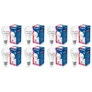 crompton emergency 12w led bulb base b22 cool day light pack of 8