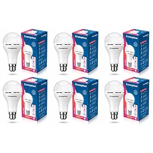 crompton emergency 9w led bulb base b22 cool day light pack of 6