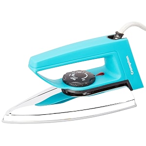 crompton greaves rd 750-watt dry iron with double layer non-stick coating blue