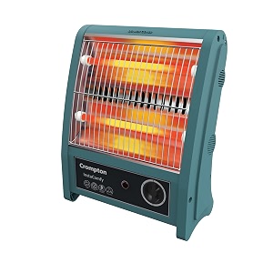 crompton insta comfy 800 watt room heater with 2 heat settingsgrey blue