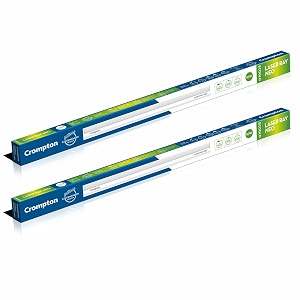 crompton laser ray smile 2 feet 10w led batten natural white - pack of 2
