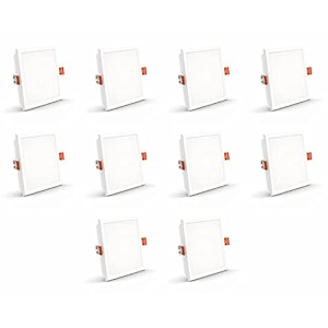 crompton star lord 3in1 led recessed ceiling panel light 15w square multi-colour  pack of 10  false ceiling mounted cutout 534  energy-efficient slim led panel for office home amp commercial use